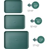 CAROTE 3-Piece Baking Sheet, Nonstick Cookie Sheets, Olive Green(Deep Olive Green)