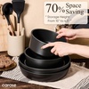 CAROTE Pots and Pans Set Non Stick, Detachable Handle Cookware, 21pcs,White(Black)
