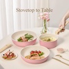 CAROTE Pots and Pans Set Non Stick, Detachable Handle Cookware, 21pcs,White(Pink)