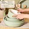 CAROTE Pots and Pans Set Non Stick, Detachable Handle Cookware, 21pcs,White(Sage Green)